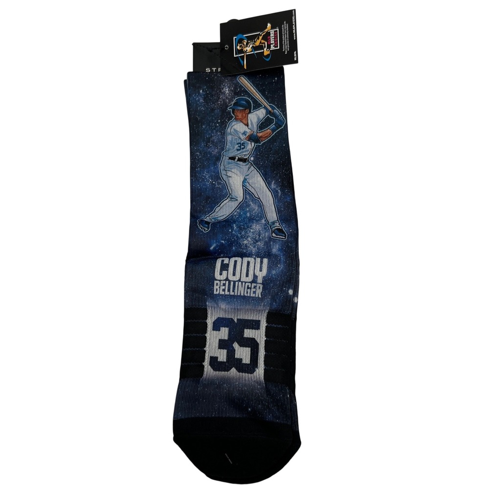 Strideline Cody Bellinger Los Angeles Dodgers Galaxy Crew Socks Black NEW